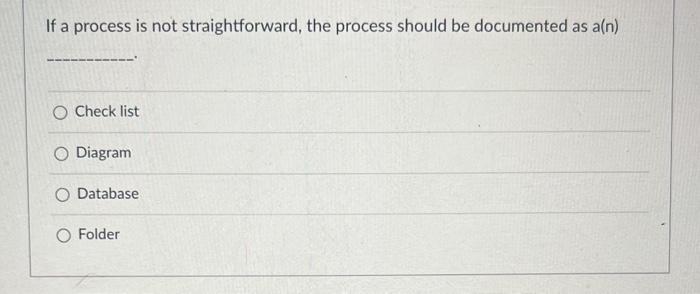 If a process is not straightforward, the process