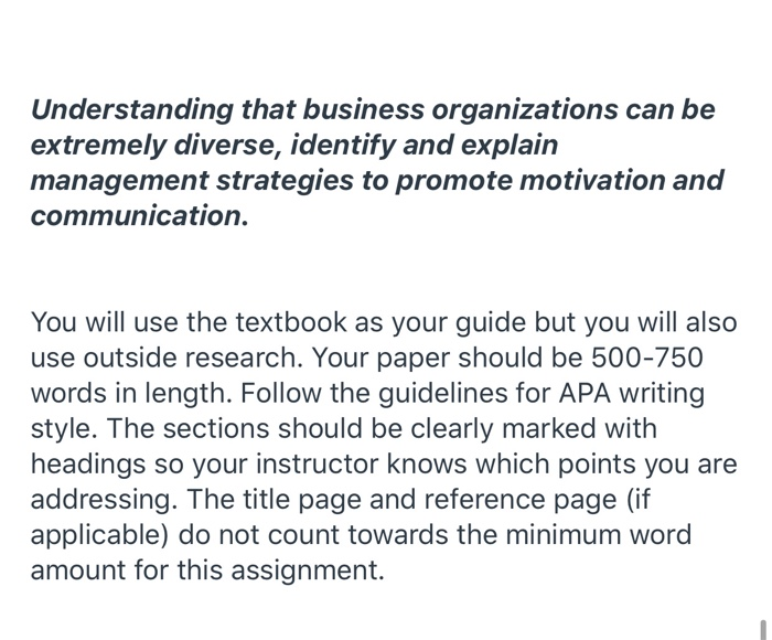 Instructions BUS102: Principles of Management
