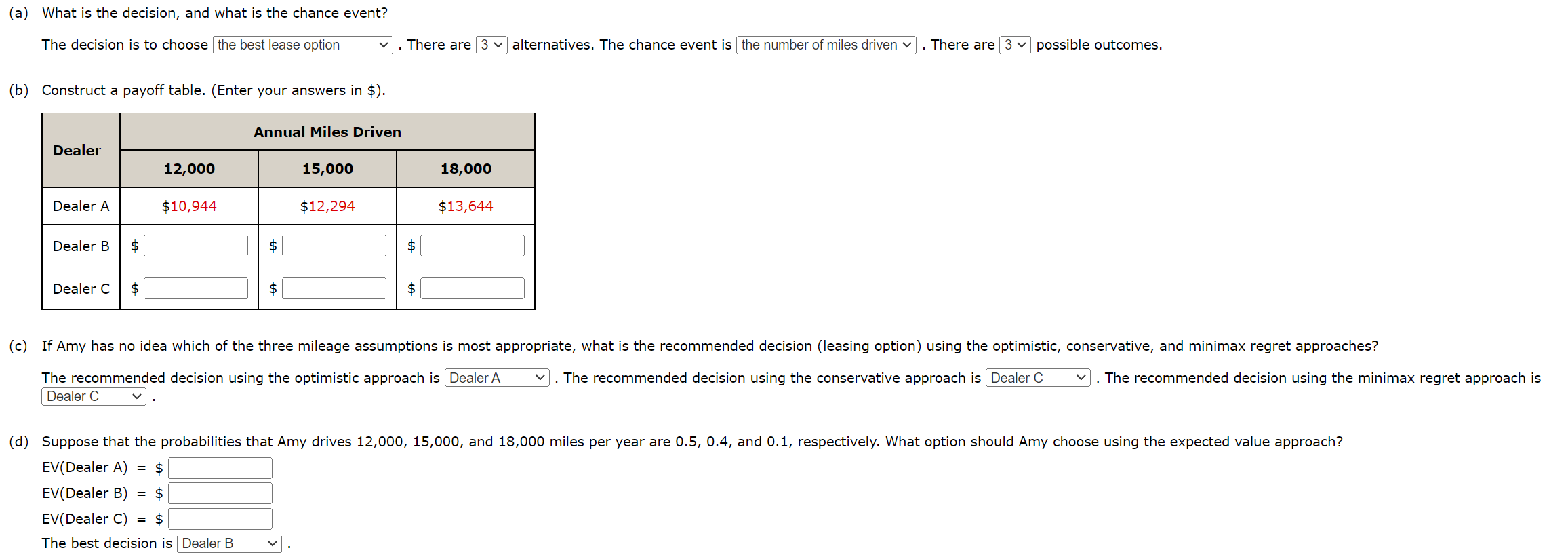 Amy Lloyd is interested in leasing a new car and