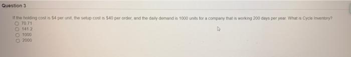 Question 3 of the holding cortis 34 per unit, the