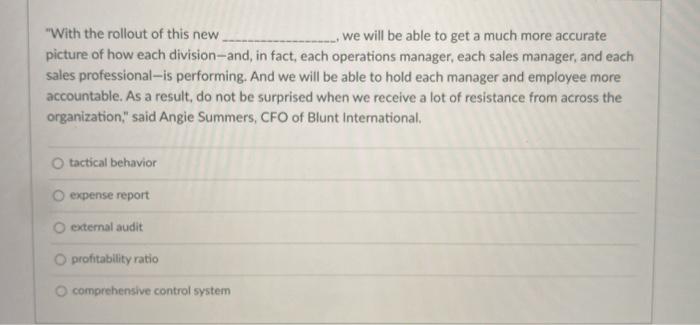 "With the rollout of this new we will be able to