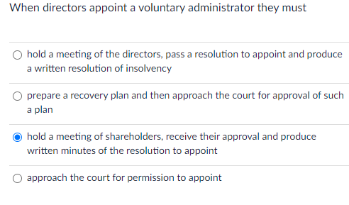 When directors appoint a voluntary administrator