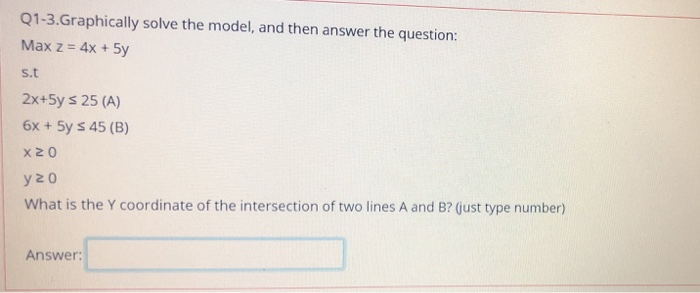 Q1-3.Graphically solve the model, and then answer