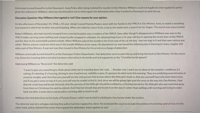 Please read interrogation summery and then give