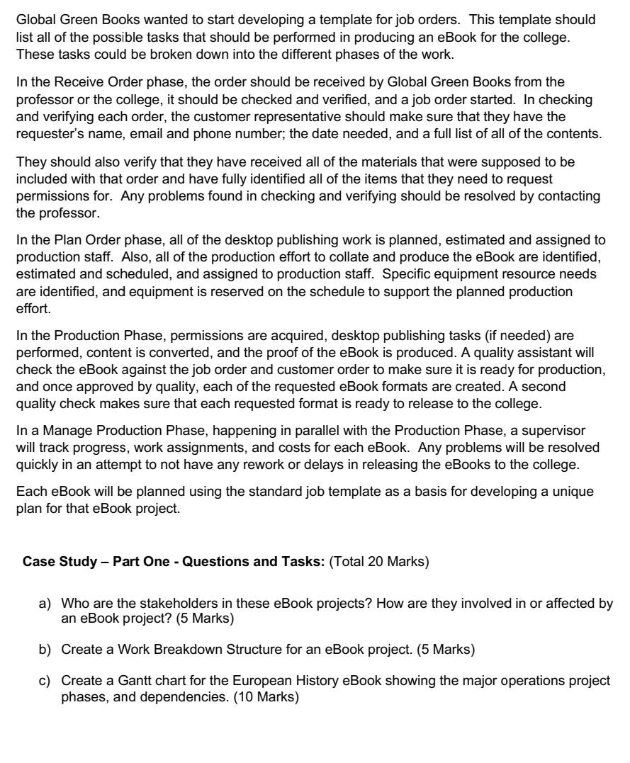 Case Study - Part One: Defining Operations