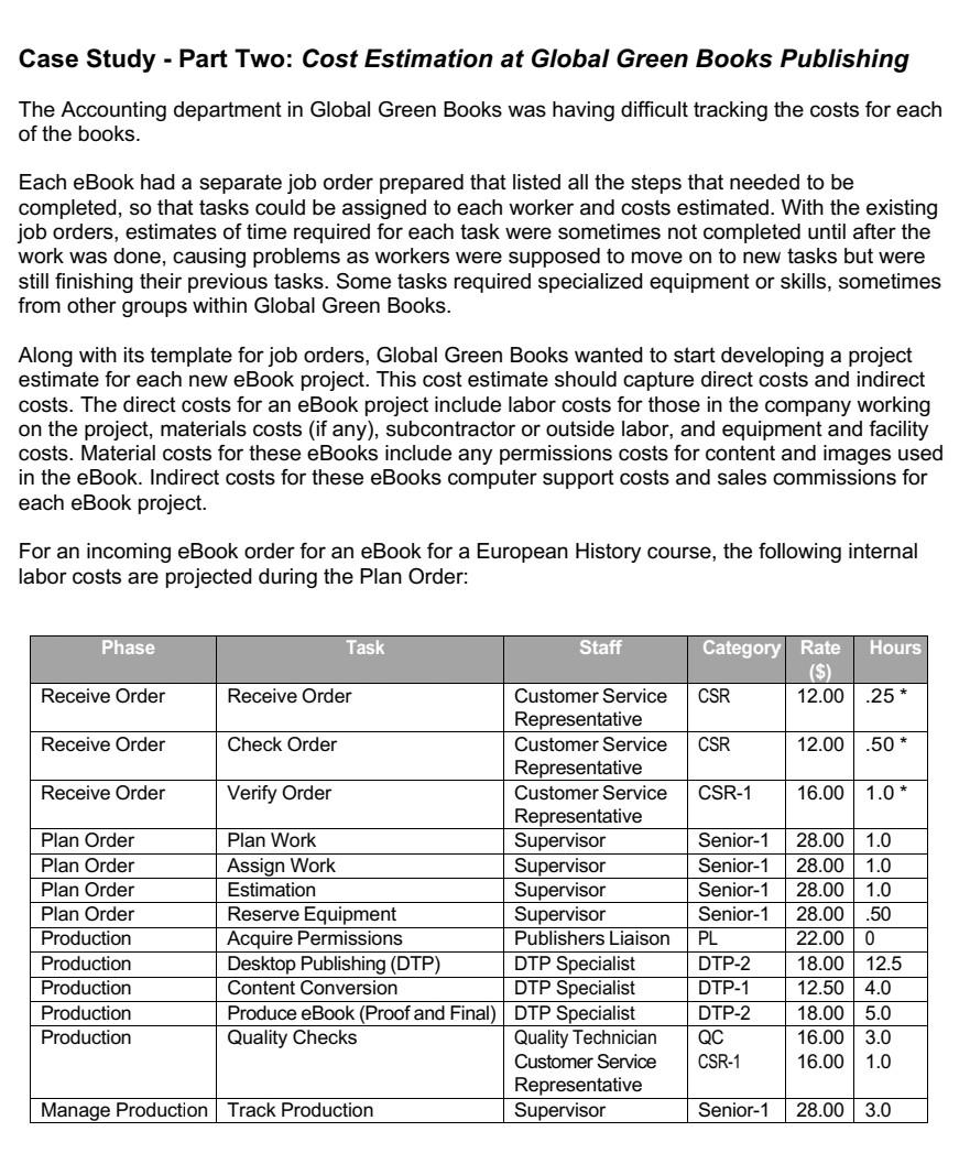 Case Study - Part One: Defining Operations