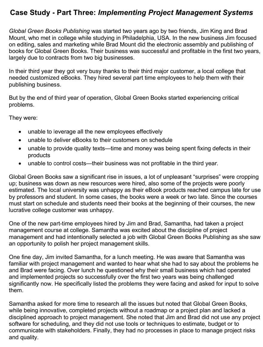 Case Study - Part One: Defining Operations