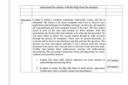 understand his classes with the help from his