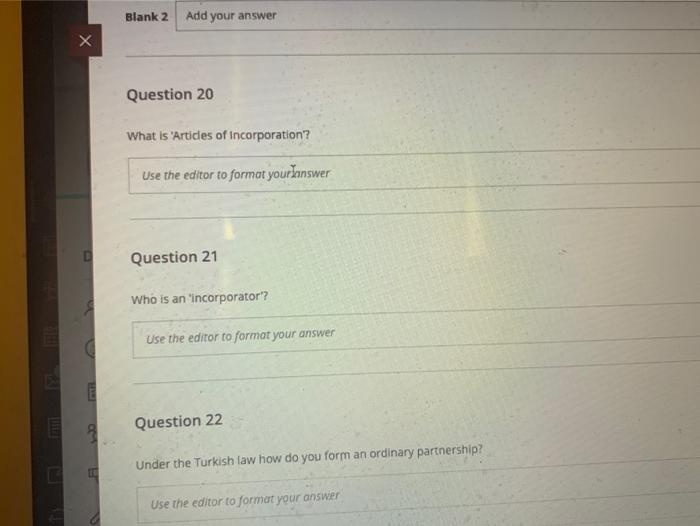 Blank 2 Add your answer Question 20 What is