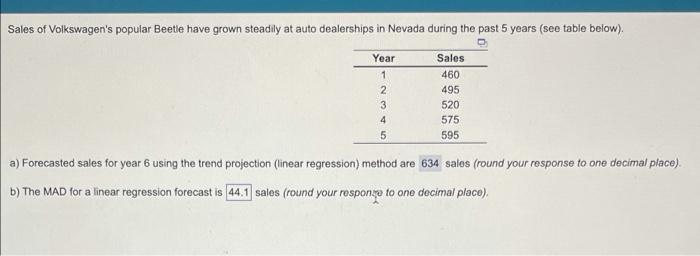 Help me find B & C! b) the MAD for a linear