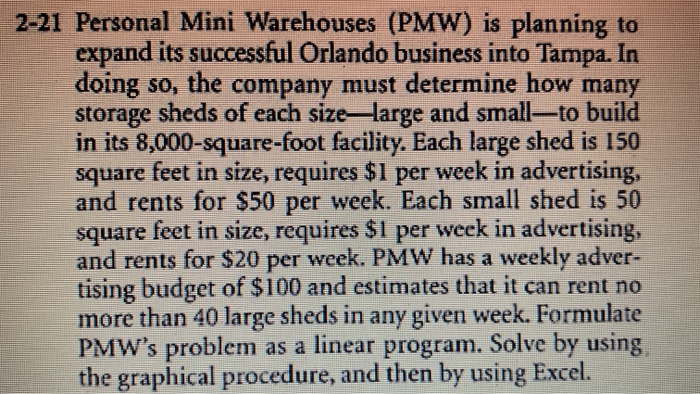 solve this using EXCEL's Solver 2-21 Personal