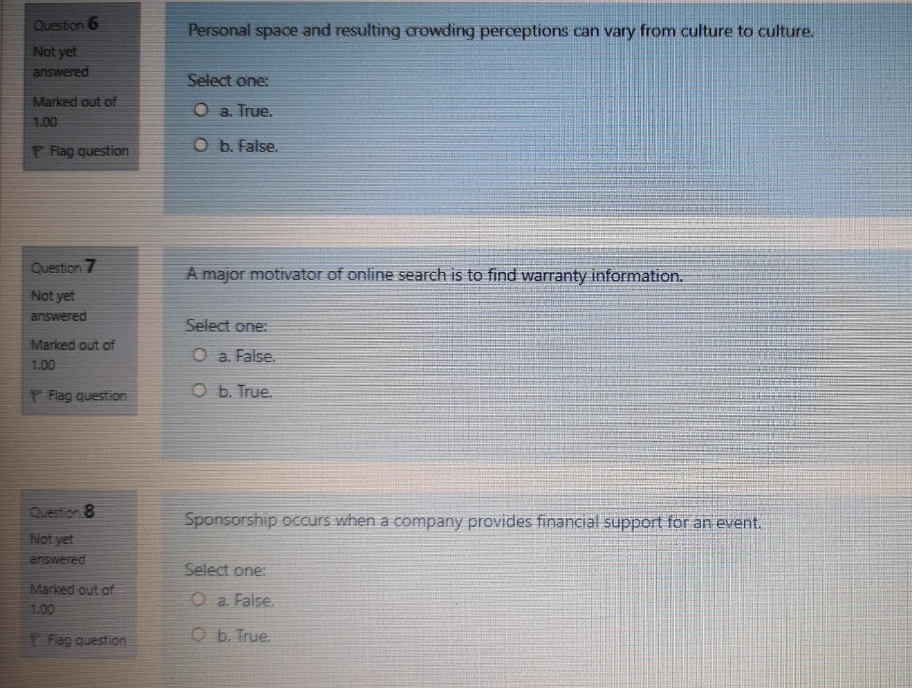 Question 6 Personal space and resulting crowding