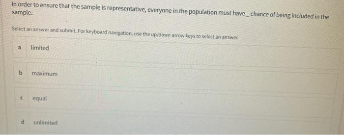 In order to ensure that the sample is