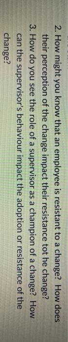 2. How might you know that an employee is