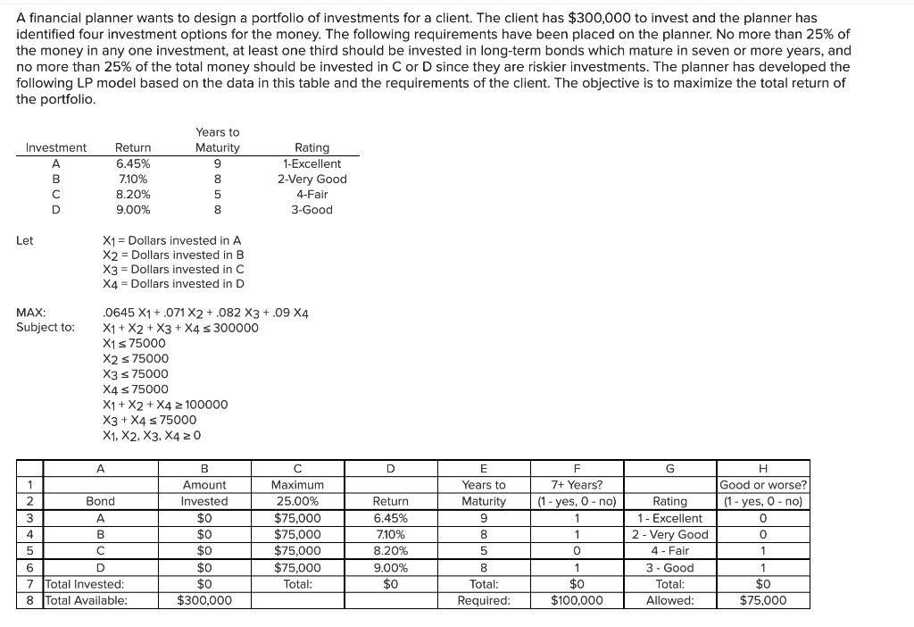 1) What formula should be entered in cell D7 in