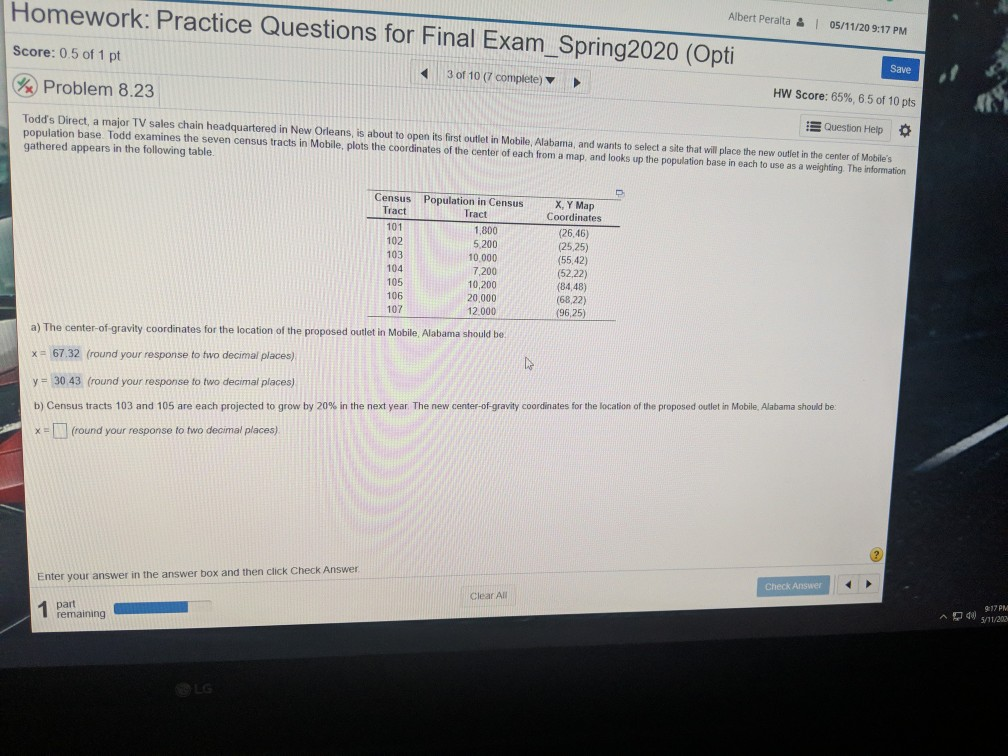 Homework: Practice Questions for Final