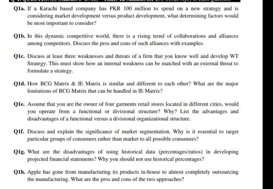 Qla. If a Karachi based company has PKR 100