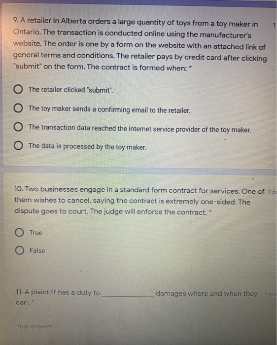 1 9. A retailer in Alberta orders a large