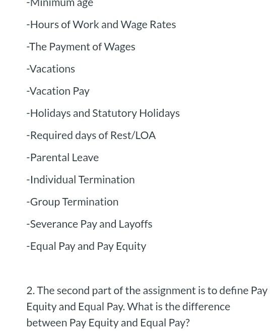 explain this - Minimum age -Hours of Work and