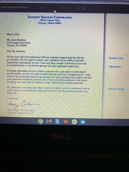 the format d. Assume that you are Robert Mason.