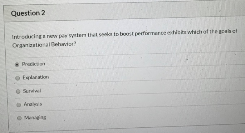 Question 2 Introducing a new pay system that
