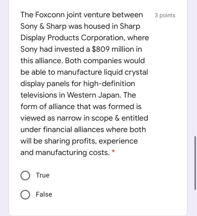 3 points The Foxconn joint venture between Sony &
