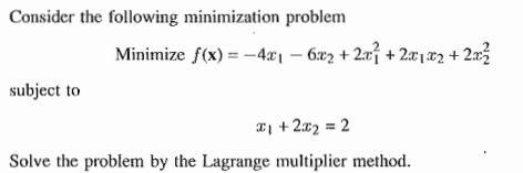 Consider the following minimization problem