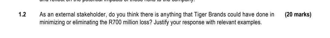 1.2 As an external stakeholder, do you think