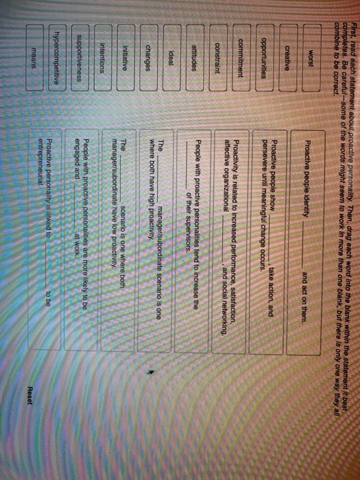 First, read each statement about proactive