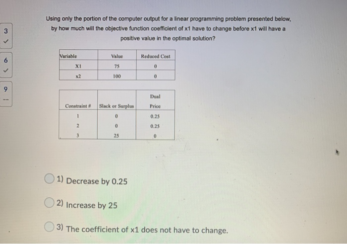 3 Using only the portion of the computer output