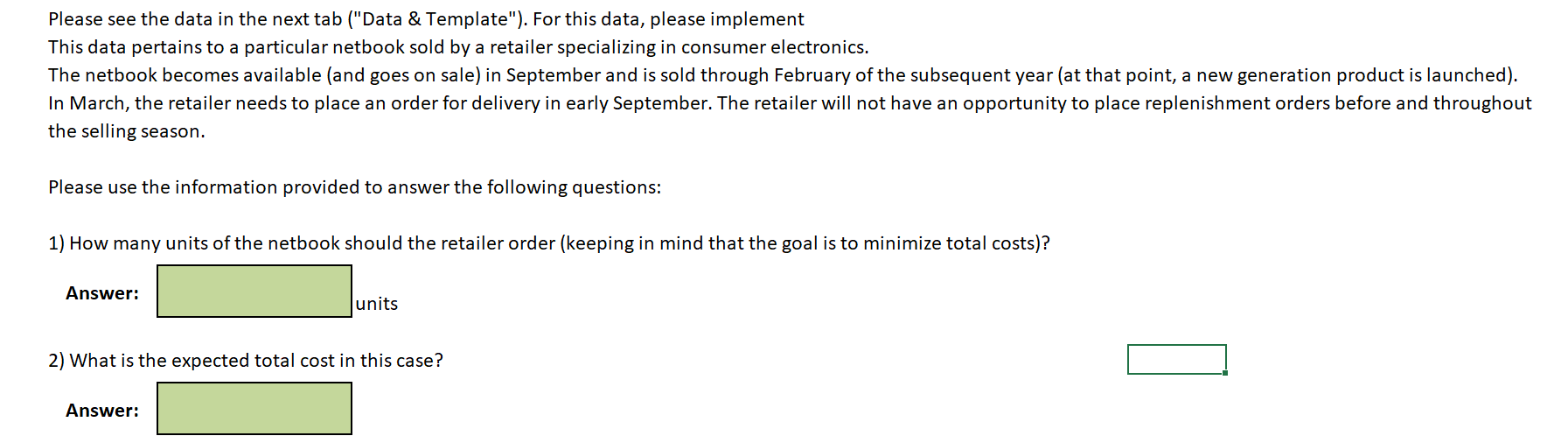 Notation C SP G Parameter Unit purchase cost