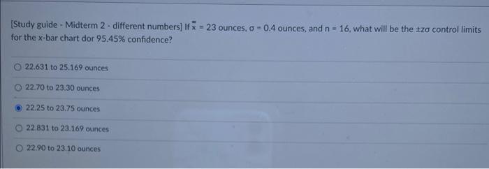 (Study guide - Midterm 2 - different numbers] if*