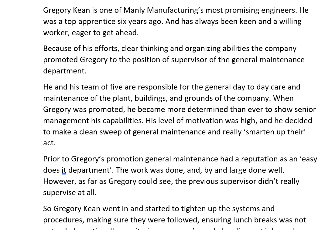This is a case study Thank you Gregory Kean is