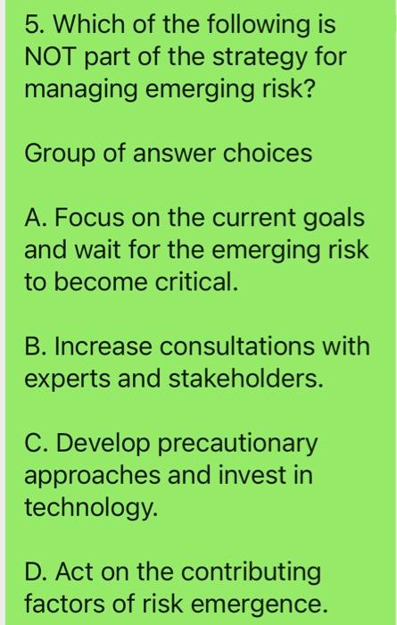 1. Question 11 pts Which is not an objective or