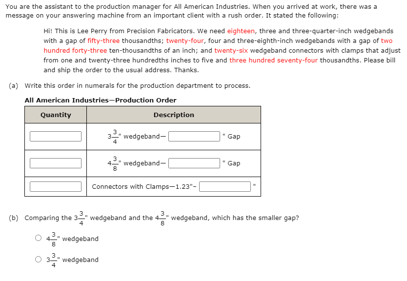 You are the assistant to the production manager