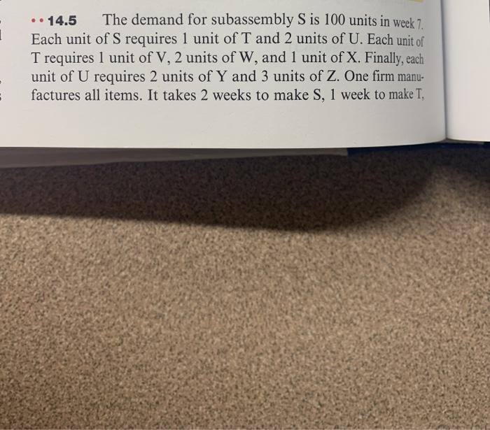 .. 14.5 The demand for subassembly S is 100 units