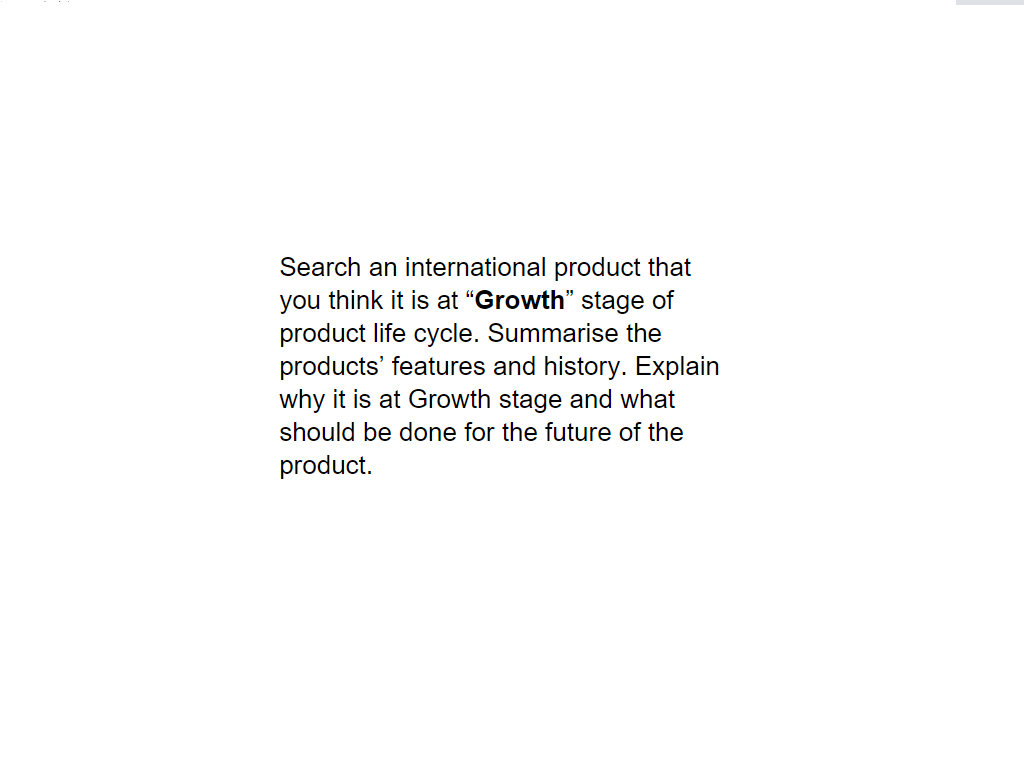 Search an international product that you think it