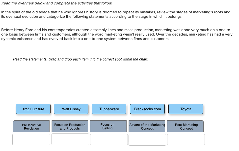 Read the overview below and complete the