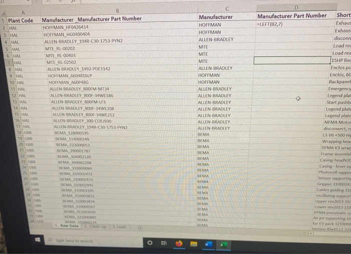 how come in column d when i put in a function it