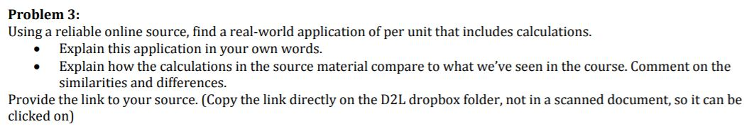 Problem 3: Using a reliable online source, find a