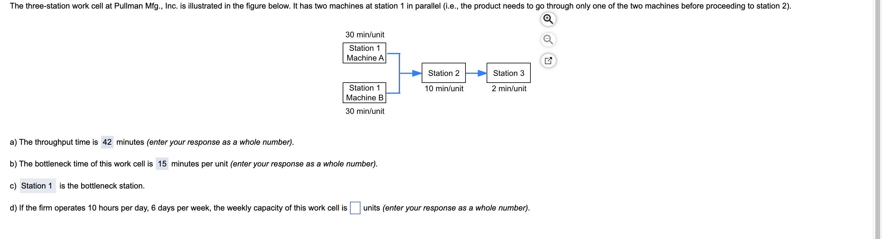 What is D? The three-station work cell at Pullman