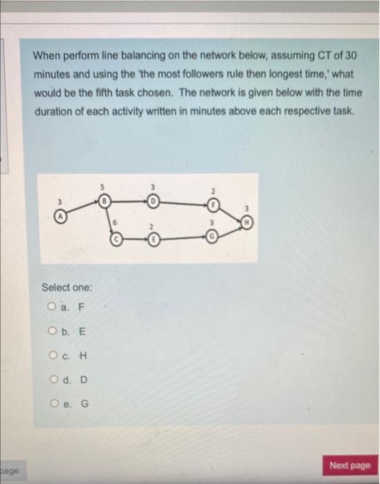 16 When perform line balancing on the network