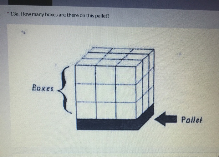 13a. How many boxes are there on this pallet?