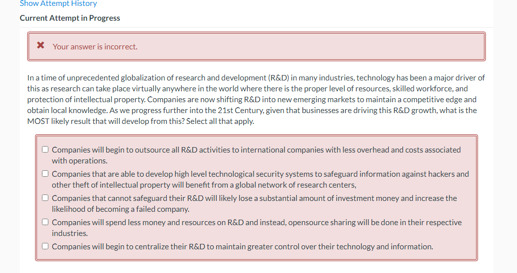 Show Attempt History Current Attempt in Progress