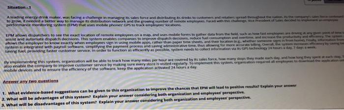 Situation A leading enery drink maker, was facing