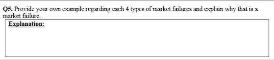 Q5. Provide your own example regarding each 4