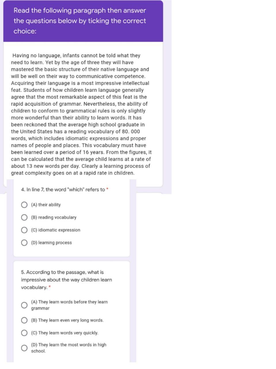 Read the following paragraph then answer the