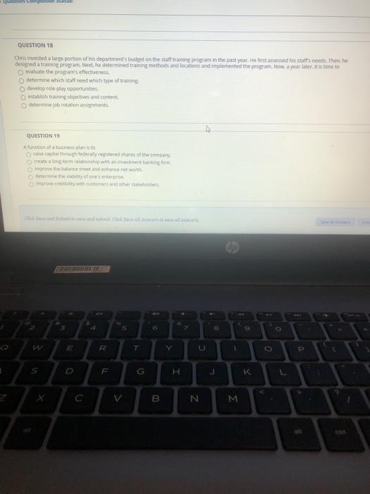 ancos QUESTION 18 Chris wested a large portion of