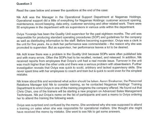 Read the case below and answer the questions at