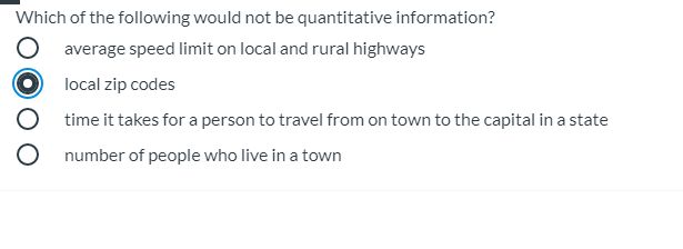 Which of the following would not be quantitative